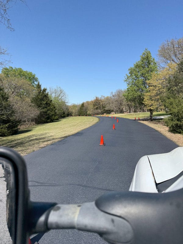 Cones off section of roadway
