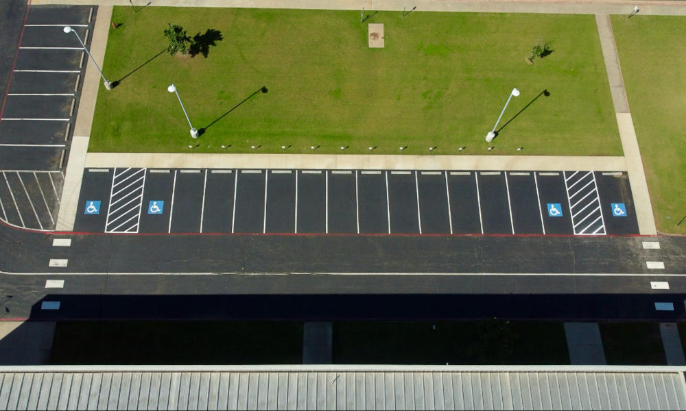 Parking area at Evergreen Baptist Church